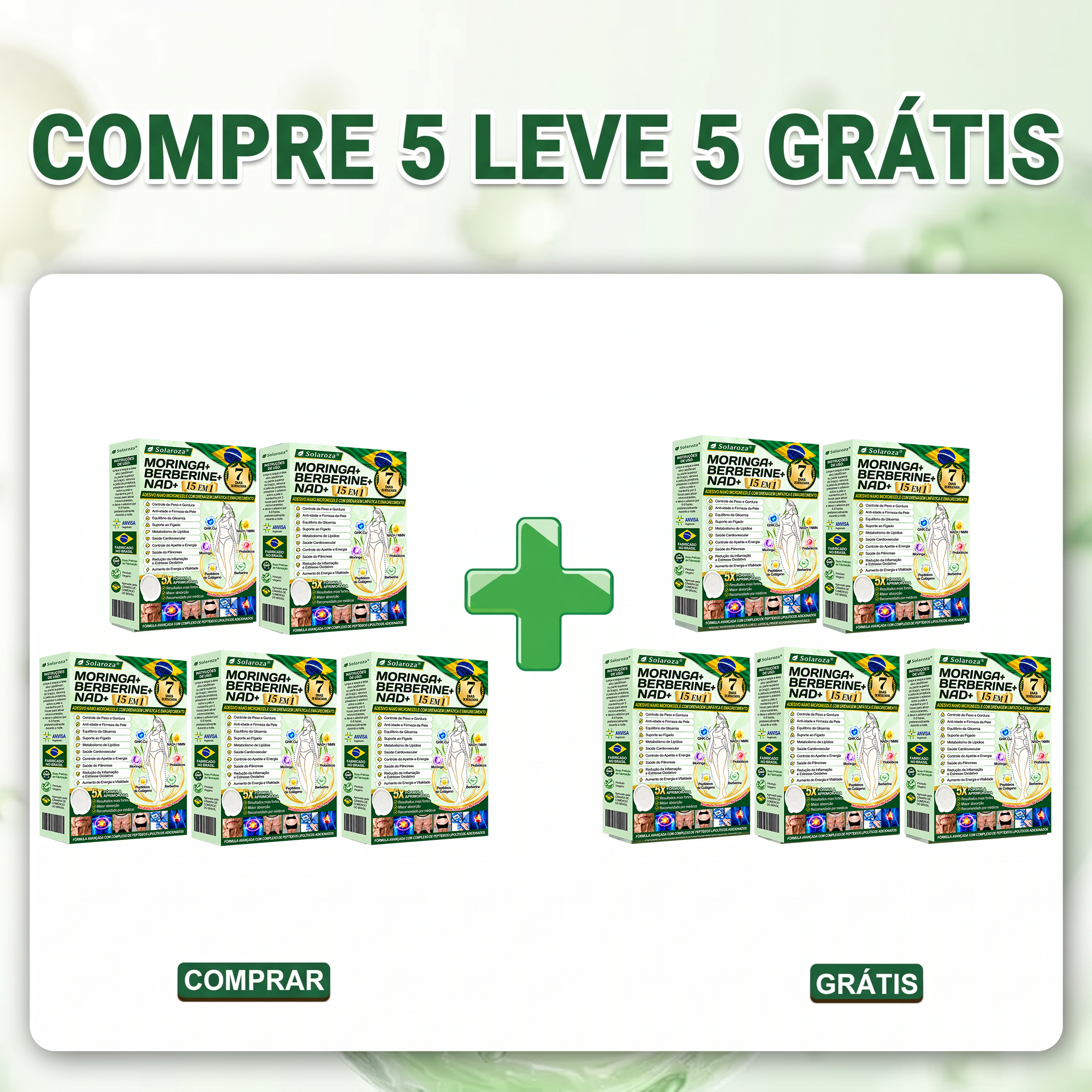 10 Caixas — Pacote Familiar (Melhor Custo-Benefício) — Perca até 120 libras (aprox. 54 kg)
