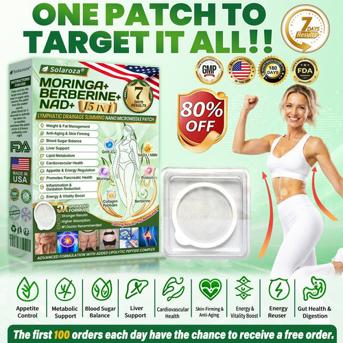 ⚡Official Store | 🍋 Solaroza® Moringa & Berberine 15-IN-1 Advanced Nano Microneedle Patch (Once Daily, visible changes in 7 days) ✅ Obesity, Diabetes, Sleep Apnea, And Joint Issues